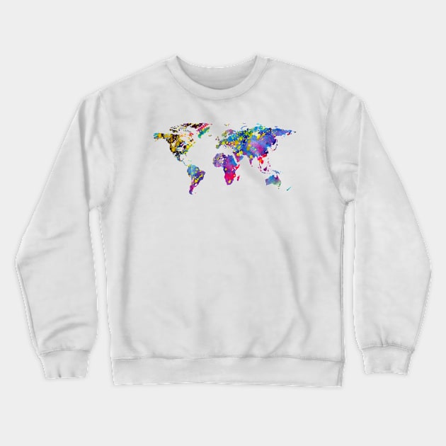 World map Crewneck Sweatshirt by erzebeth